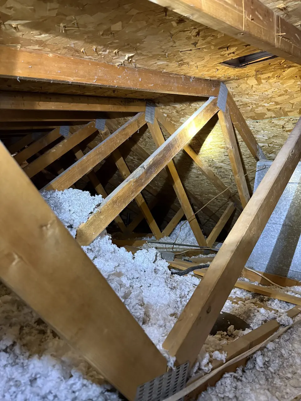 Attic Insulation In Progress