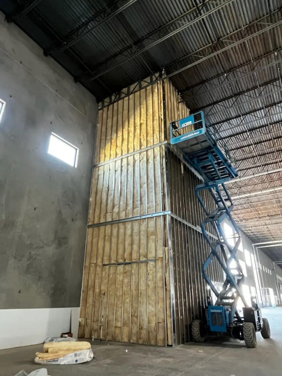 Batt Insulation in a Warehouse Wall